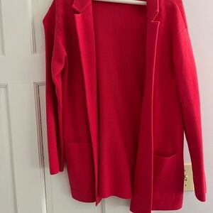 Hot Pink Cotton Talbots Sweater Jacket